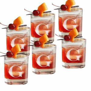 Sets of Custom Engraved 10 oz Rocks Whiskey Glasses