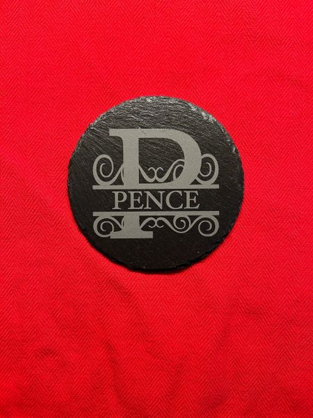 Pence British pre-decimal coin with ornate lettering on a red background.